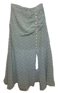 Entro New Size SMALL Skirt Swiss Dot Button Layered Slit Maxi - Picture 1 of 5