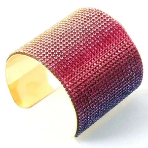 Rainbow Rhinestone Cuff Bracelet - Picture 1 of 4