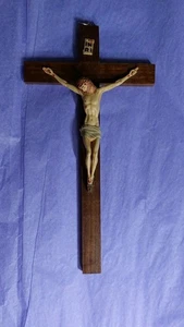 Cristiano Jesús Hijo de Dios CORPUS CRUCIFIJO FONTANINI GENUINO NOGAL ITALIA - Imagen 1 de 7