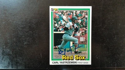 1981 Donruss # 94 Carl Yastrzemski Autograph Signed Auto Card Boston Red Sox - Image 1 of 3