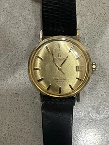 Omega Seamaster Deville 14k Gold Bezel SS Back - Not Working - Picture 1 of 10