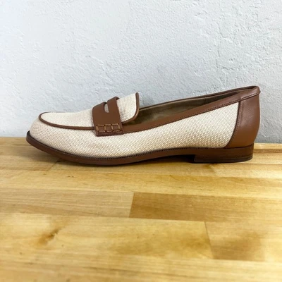 J.Crew Factory Mocasines Tejidos Cuero Marrón Borde Clásicos Informales Zapatos Para Mujer 8.5 Foto 1 de 4