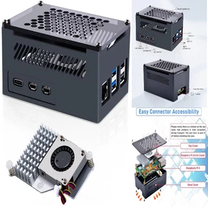 Aluminiumgehäuse mit Active Cooler | PCIe M.2 NVMe Shield Support - Bild 1 von 9