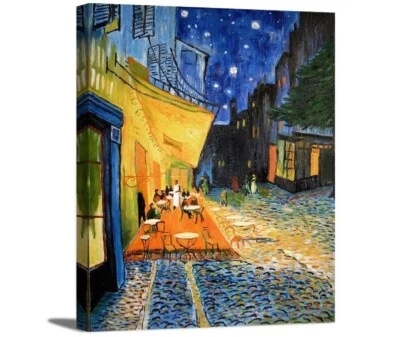 Van Gogh Cafe Terrace at Night Cityscape Canvas Wall Art - 24"x36" | 18''x24'' - Image 1 of 4