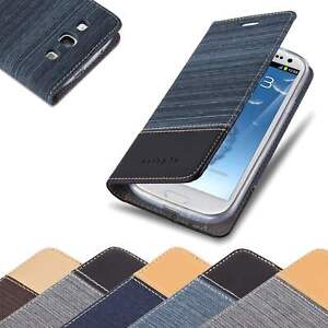 Handy Hülle für Samsung Galaxy S3 / S3 NEO Cover Case Tasche Etui Jeans Stoff