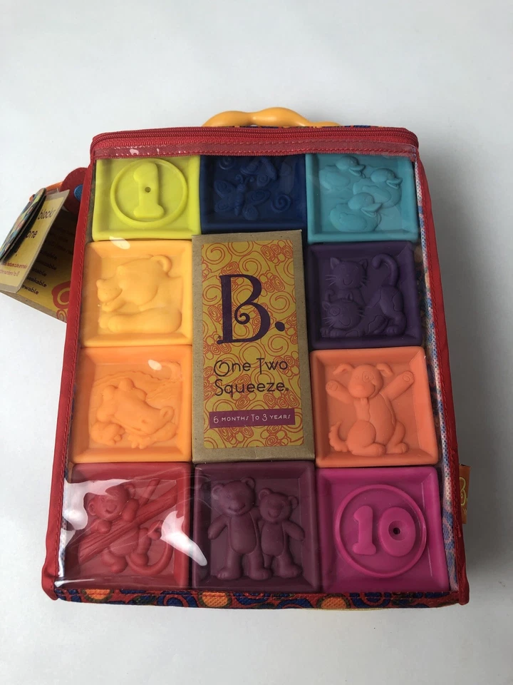 B. Toys One Two Squeeze Baby Blocks Building for Toddlers Toys New - Image 1 of 4