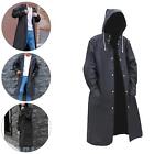 Men Women Long Raincoat Waterproof Reusable Rain Poncho With Hood Hiking Fishing
