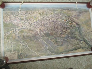 Vintage 1947 G. Frederick Owen Map of Jerusalem Palestine Oriental Society - Picture 1 of 12