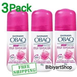 3 Pack Garnier OBAO ROSE TEMPTATION Fragrant Scented Deodorant Antiperspirant  - Picture 1 of 5