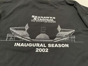 Vintage NFL 2002 Seattle Seahawks Exhibition Stadium Black Long Sleeve Shirt XL