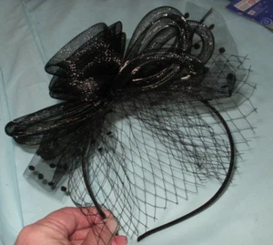 Women's Black Hair Fascinator - Picture 1 of 6