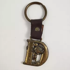 Portachiavi vintage Disney Topolino lettera D personaggio in pelle - Foto 1 di 2