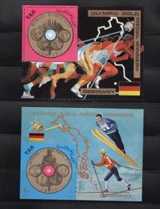 Middle East Yemen perf and imperf mnh stamp sheets Olympic gold Winners Germany - Picture 1 of 1