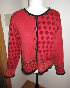 ICELANDIC DESIGN Cotton Button Front Cardigan Sweater Womens Medium - Picture 1 of 9