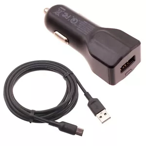 Car Charger 24W Fast 2-Port USB 6ft Cable Type-C Turbo Charge DC for Smartphones - Picture 1 of 6