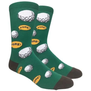 SOCKZ-104 - Men's Golf Fore Green Socks Comfortable Fun Design for Golf Lovers - Picture 1 of 1