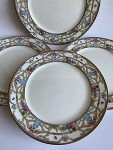 Vintage GORHAM Jardiniere Fine China Set of 4 Dinner Plates 10 3/4”D ~MINT~ - Picture 1 of 7