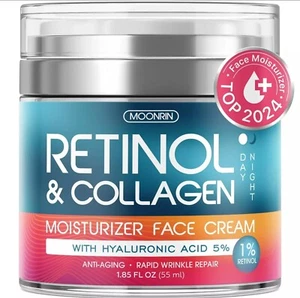 Retinol Cream for Face with Hyaluronic Acid, Day-Night Anti-Aging Moisturizer - Picture 1 of 9