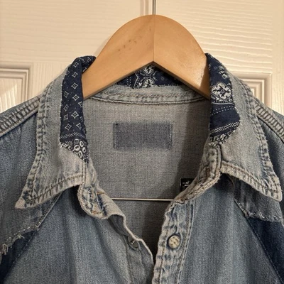 Vintage Lee Western Denim Shirt RRL Kapital Japan Style Restored Patched XL - Image 1 of 4