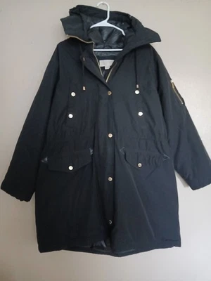 Chaqueta Michael Kors 2x Plumón Parka Longitud Media Pesada Con Capucha Dorado Botón Grueso  Foto 1 de 4