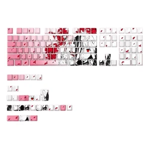 136PCS Tappi Portachiavi con Tema Anime Ragazza Traslucido Stampa Laterale Retroilluminazione Keycap - Foto 1 di 8