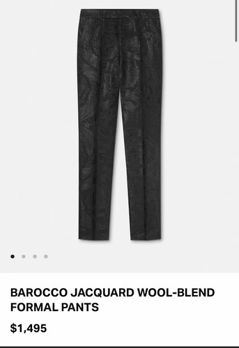 Versace Nero Inform Pantalone Uomo Vestito Pantaloni Orig. 1125$ Made In Italy IT 52 US 36