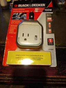 BLACK & DECKER CAR POWER INVERTER 100W AC OUTLET USB CHARGER SWIVEL HJ73 NEW BOX - Bild 1 von 5