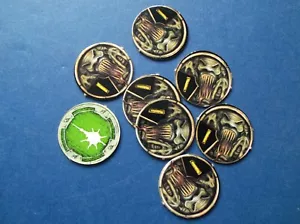 Space Hulk Games workshop Genestealer Token Blip No 1 x 8 1989 original - Picture 1 of 1