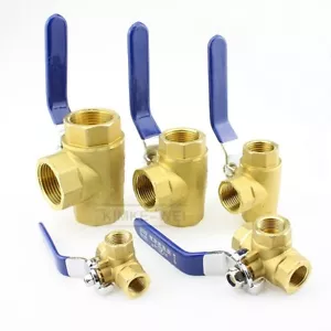 3 Way Brass Ball Valve Full L-Port 1/4'' 3/8'' 1/2'' 3/4'' 1'' Female Thread New - Picture 1 of 1