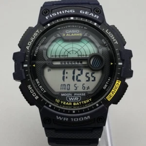 Casio Illuminator Fishing Gear Watch Men 3485 WS-1200H 46mm Digital Moon Phase a - Picture 1 of 16