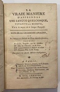 Adam: Cato from Vraie maniere d'apprendre une langue, 1788, not in WorldCat - Picture 1 of 10