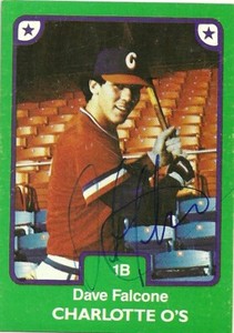 1984 TCMA Charlotte O's DAVE FALCONE Signed Card autograph ORIOLES UF GATORS