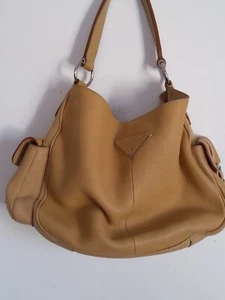 PRADA BROWN Vitello Daino BUCKLE Shoulder Bag HANDBAG - Picture 1 of 7