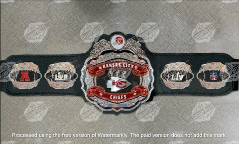 Kansas City Chiefs Super Bowl 57 NFL Championship Belt Adult Size 2mm Brass Cover