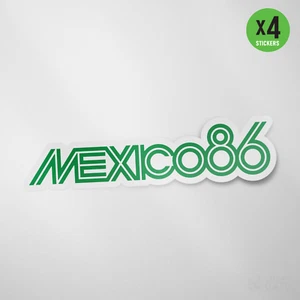 Mexico 86 Retro Soccer 4 Pack Sticker Vinyl Decal Calcomania Color Die Cut - Picture 1 of 2
