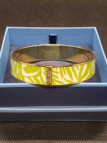 Bracciale in carta Kate Spade tono verde bianco e oro nuovo con etichetta