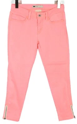 Levi's Legging Mujeres Jeans W28 Cremallera Elástico Pitillo Rosa - Imagen 1 de 4
