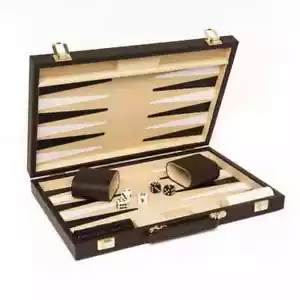 The Backgammon Set Chocolate Brown by Brouk & Co NEW - Picture 1 of 2