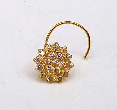 ORO REAL 18K PEQUEÑO PASADOR NARIZ L BANDA 7 MM NIÑAS DAMAS JOYERÍA TRADICIONAL Foto 1 de 4