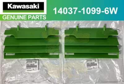 Kawasaki Radiator Shrouds Guard Set KX125 KX250 KX500 KDX250 14037-1099-6W×2 - Image 1 of 2