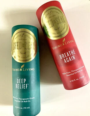 DEEP RELIEF & BREATHE AGAIN ROLL-ON 10 毫升全新 Young Living 精油套装 — 第 1/3 张图片