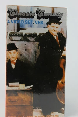 CLASSIC COMEDY 4 VHS BOX SET - NEW - 3 STOOGES LAUREL HARDY ABBOT COSTELLO - Image 1 of 4