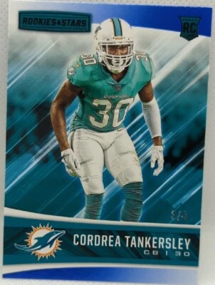 CORDREA TANKERSLEY 2017 Panini Rookies & Stars RC BLACK SP #3/5 Dolphins #226 - Image 1 of 2