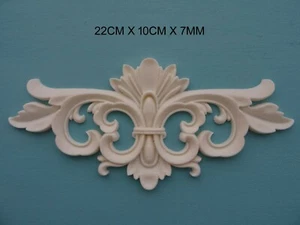 Decorative applique scroll centre resin furniture moulding onlay NR38 - Bild 1 von 4
