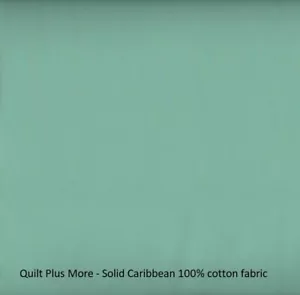 Tessuto Tinta Unita Caraibi Ocean Blu Acqua 100% Cotone 1/4 iarda - Foto 1 di 1