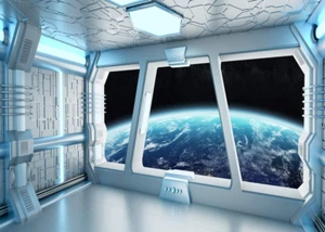 7X5Ft Vinyl Spaceship Interior Background Futuristic Science Fiction Photography - Picture 1 of 12