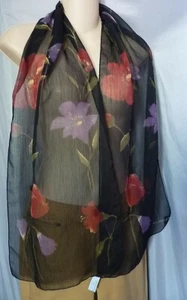LAURA ASHLEY FLORAL SCARF 62x13" - Picture 1 of 2