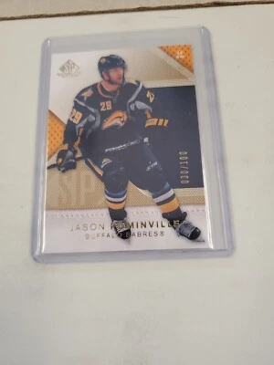 2007-08 JASON POMINVILLE SP GAME USED GOLD CARD BUFFALO SABRES 030/100. - Image 1 of 2