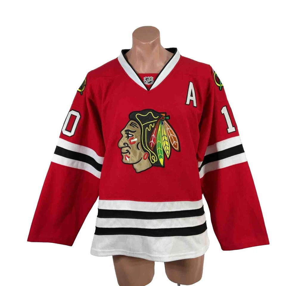 CAMISETA DE HOCKEY REEBOK CCM NHL PATRICK SHARP #10 CHICAGO BLACKHAWKS + CORREA DE LUCHA 48 Foto 1 de 4