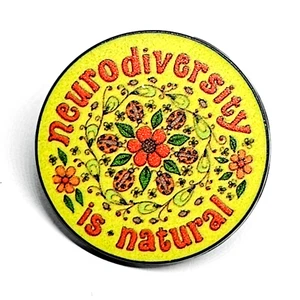 Neurodivergent Pin Badge Brooch Neurodiversity Is Natural Awareness Pin Badge - Picture 1 of 13